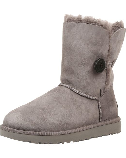 UGG Wool Ugg Bailey Button Li Boots in Grey (Gray) - Save 66% - Lyst
