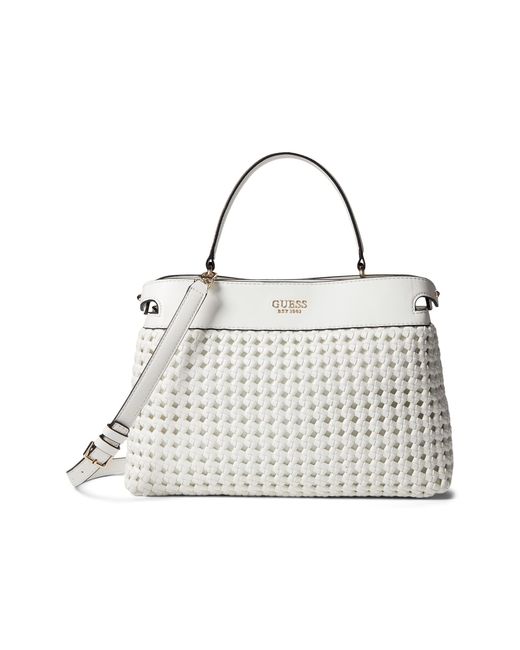 Guess Synthetic Sicilia Satchel in White | Lyst