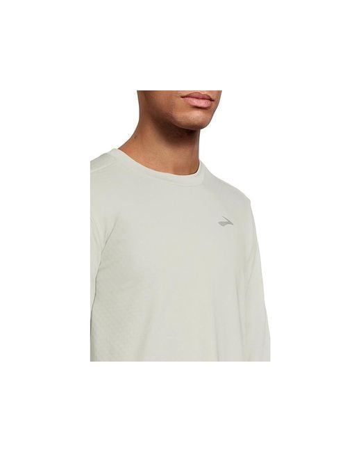 Brooks White Notch Thermal Long Sleeve 3.0 Workout, Polyester/Spandex for men