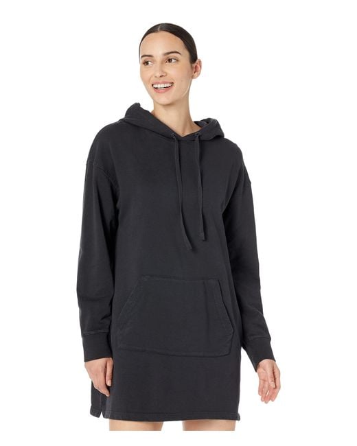 Tentree Organic Cotton French Terry Hoodie Dress in Black | Lyst