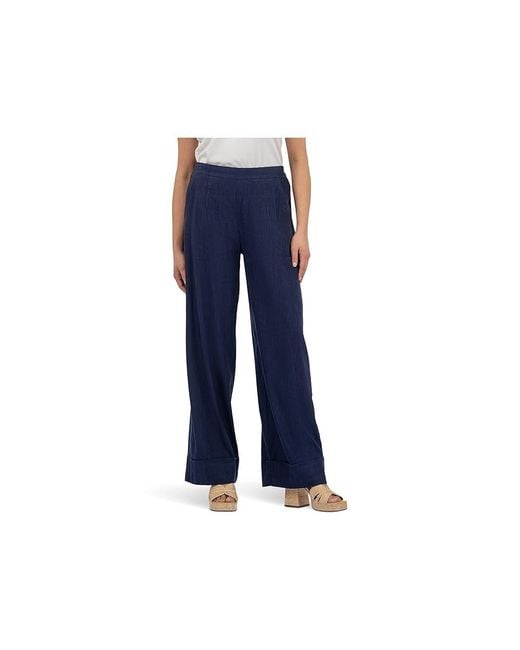 Kut From The Kloth Blue Meg High Rise Wide Leg Jeans Xs, Denim/Linen/Rayon