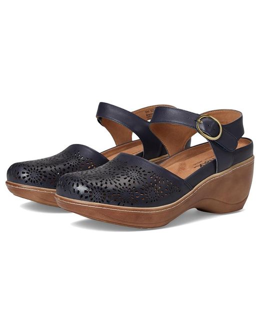 Softwalk® Blue Mabelle Perf Slippers 7 W (E) Leather