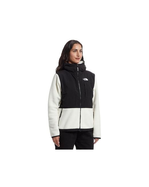 The North Face Black Retro Denali Hoodie Coat Dune/Tnf, Polyester