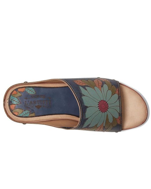 Spring Step Blue Teeshirt Wedge Shoes, Synthetic