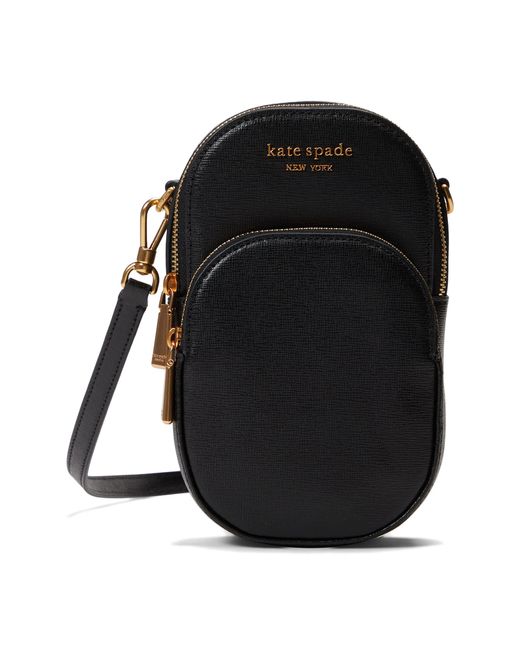 Kate Spade Saffiano Leather North/south Phone Crossbody in Black