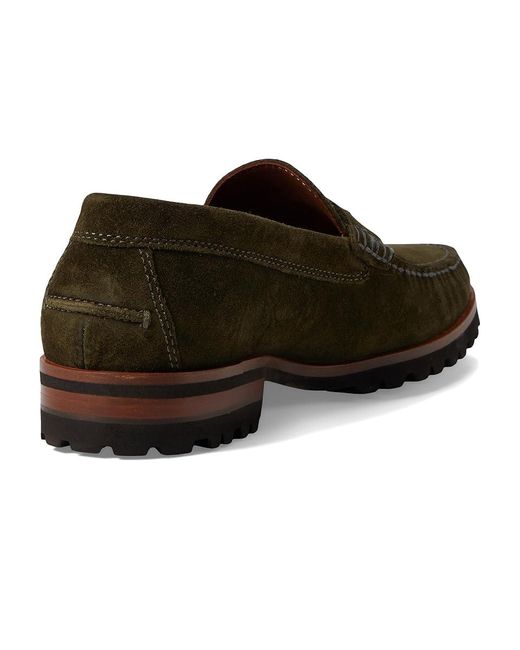 Johnston & Murphy Black Baldwin Lug Penny Lace-Up Boots, Leather/Rubber/Suede for men