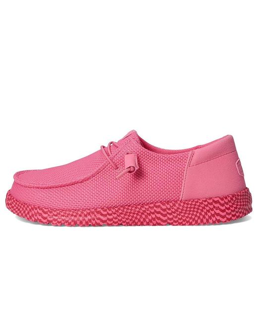 HeyDude Pink Wendy Funk Warped Geo Shoes Lemonade/Hot, Synthetic