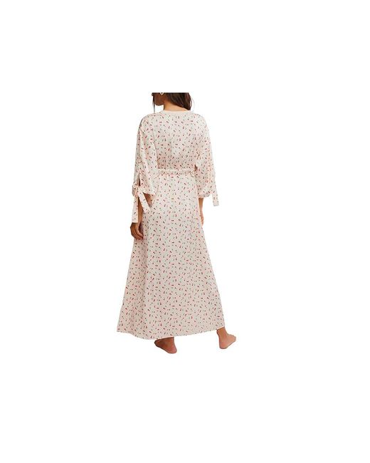 Free People Black First Blush Robe Pajama Sets, Fleece/Polyester