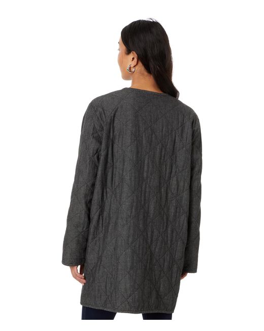 Eileen Fisher Gray Long Quilted Coat