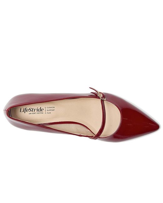 LifeStride Red Madelyn High Heels 7.5 M (B) Faux Leather