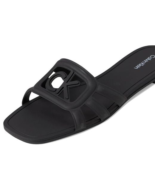 Calvin Klein Yoana Sandals, Synthetic in Black | Lyst