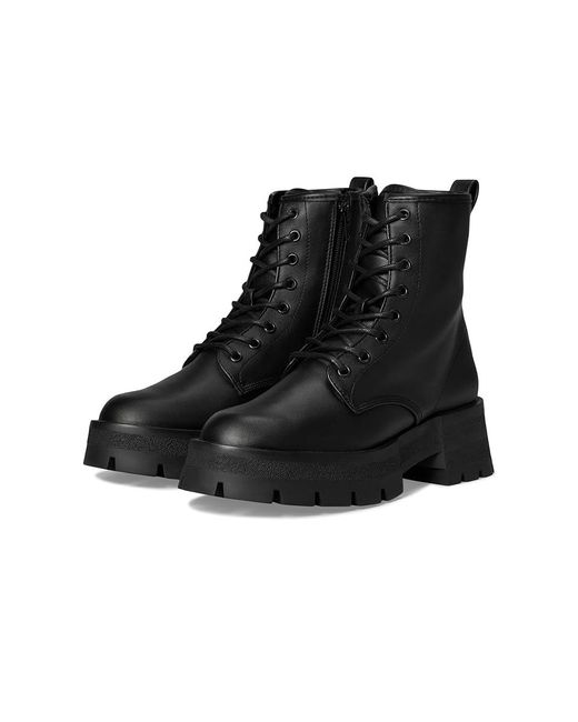 Steve Madden Black Rascal Boots, Leather/Rubber