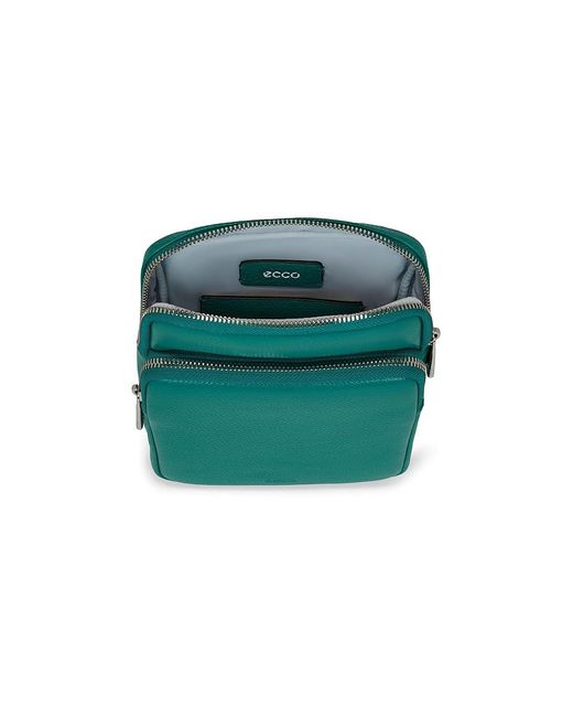 Ecco Green Flat Pouch (Lapis Pebbled Leather) Cross Body Handbags