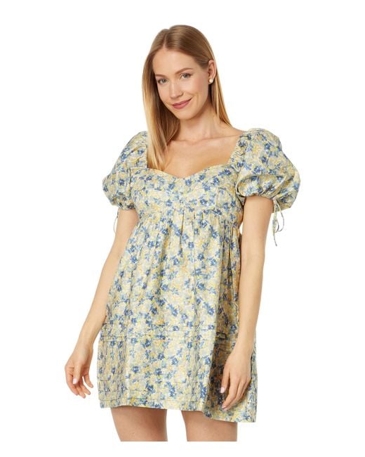 English Factory Floral Babydoll Dress in Blue Lyst