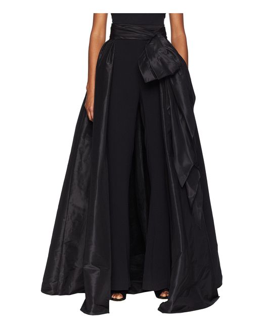 Marchesa Black Detachable Pleated Taffeta Over Skirt W/ Large Bow