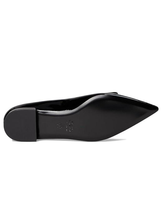 Stuart Weitzman Black Sovinnie Flat Dress Sandals, Leather