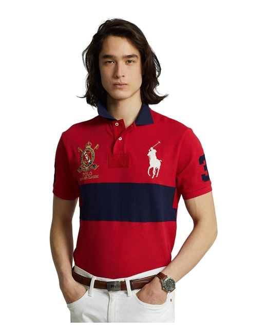 Polo Ralph Lauren Classic Fit Big Pony Polo Shirt in Red for Men | Lyst