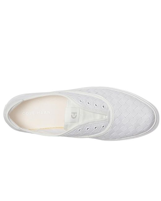 Cole Haan White Grandpro Harbor Sneakers Shoes Woven Canvas/Leather/ 7.5 C