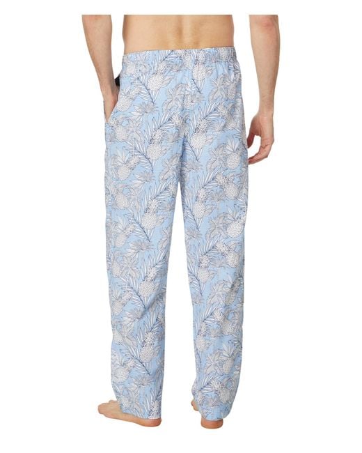 Tommy Bahama Blue Cotton Woven Pajama Pants for men