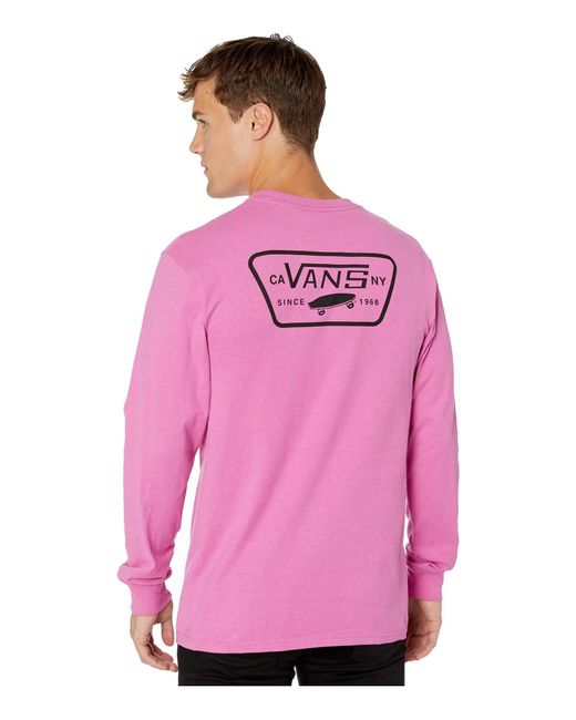 Vans Pink Full Patch Back Long Sleeve Tee for men