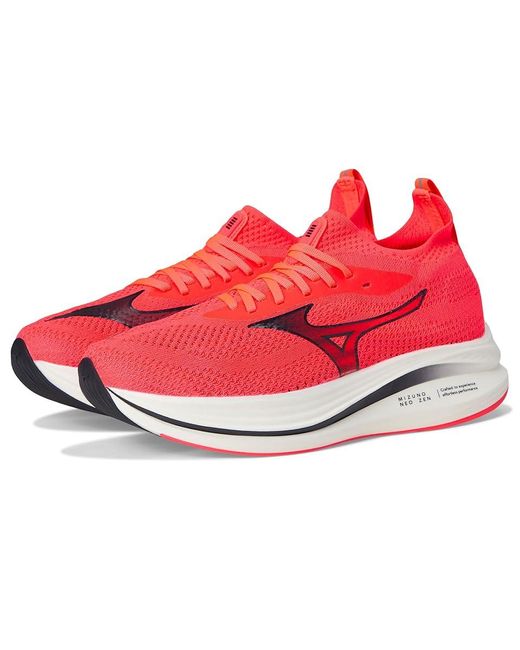 Mizuno Red Neo Zen Running Shoes Fiery Coral/Brtone Bl 13 D for men