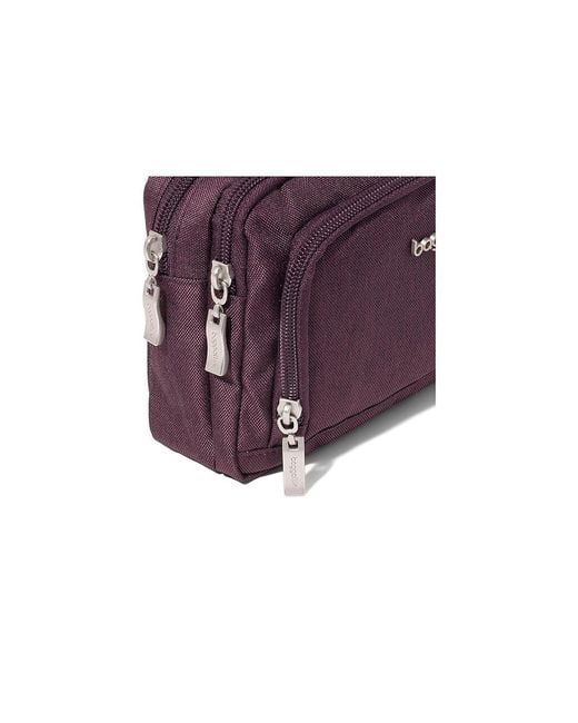 Baggallini Purple Trifecta Rfid Wallet Crossbody Cross Body Handbags, Nylon