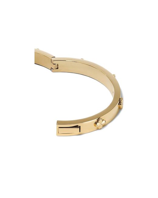 Kate Spade Black Spade Flower Hinge Bangle Bracelet, Brass