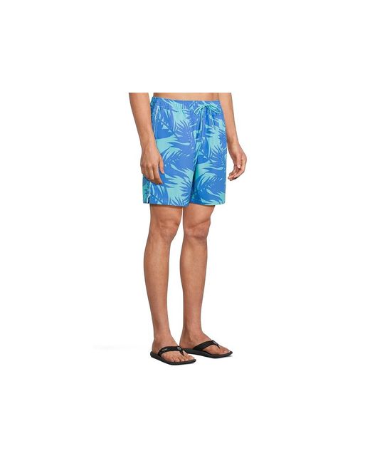 Vineyard Vines Blue 7 Printed Piped Chappy Trunks Swimwear, Polyester for men