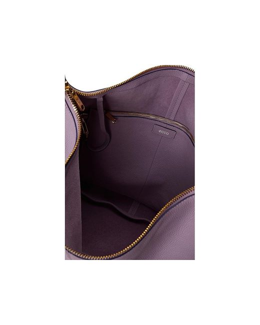 Ecco Purple Large Hobo Bag ( Mist Soft Pebbled Leather) Shoulder Handbags
