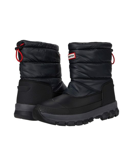 hunter black insulated snow boot short boots
