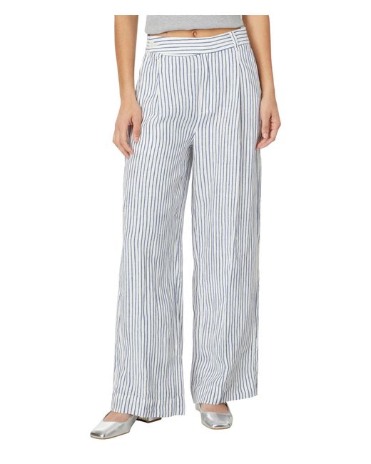 Madewell Gray The Harlow Wide-leg Pant In 100% Linen