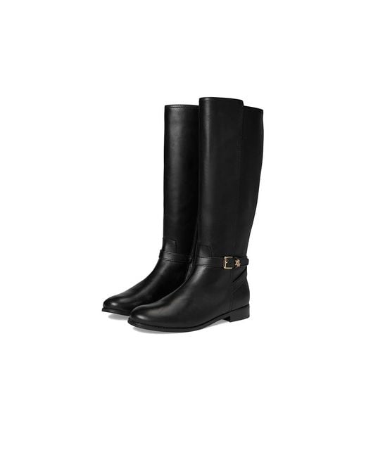 Ralph Lauren Black Brooke Ii Burnished Leather Tall Boots Boots 7 B