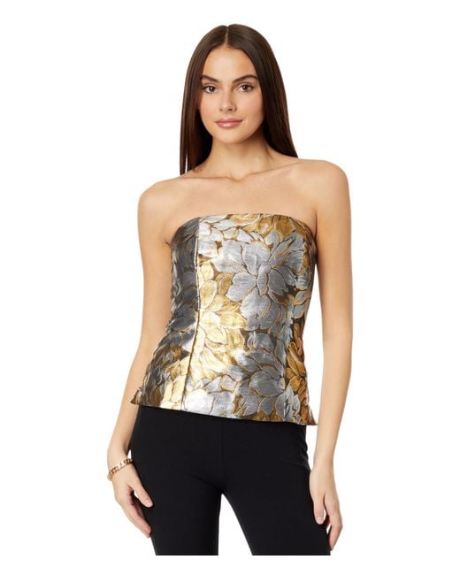 Lilly Pulitzer Camilo Strapless Floral Jumpsuit in Metallic Lyst