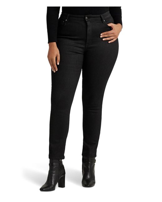 Lauren by Ralph Lauren Plussize Coated Highrise Skinny Ankle Jeans In