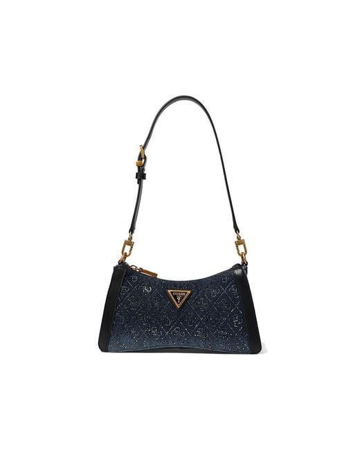 Guess Black Dili Top Zip Shoulder Bag ( Logo) Shoulder Handbags