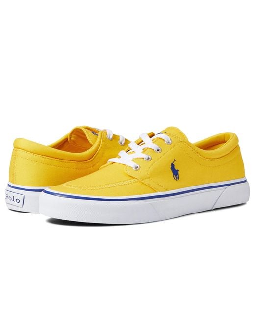 Polo Ralph Lauren Faxon X Low-top Canvas Sneaker in Yellow for Men | Lyst