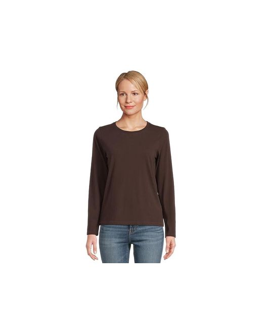 Madewell Black Northside Long Sleeve T-Shirts Clothing 2Xs 000) Cotton
