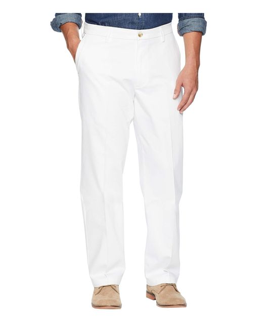 Dockers White Classic Fit Signature Khaki Lux Cotton Stretch Pants D3 for men