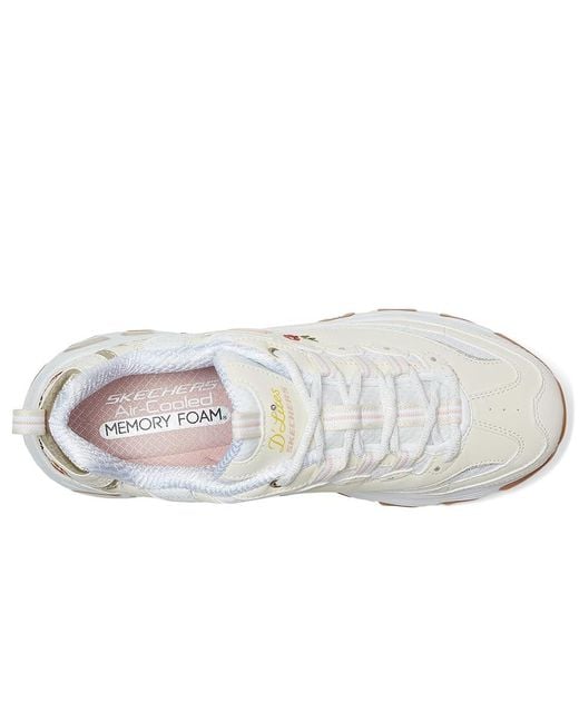 Skechers White D'Lites-Spring Bloom Shoes 9 B