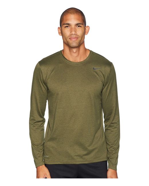 Nike Synthetic Legend 2.0 Long Sleeve Tee (olive Canvas) T Shirt in Green  for Men | Lyst