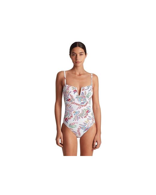 Ralph Lauren Black Fleurette U Wire One-Piece Swimsuits One Piece, Polyester