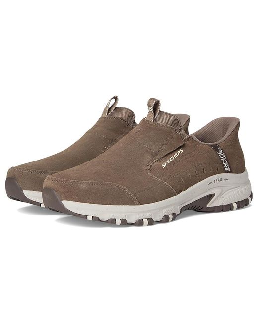 Skechers Brown Hillcrest Cedar Root Hands Free Slip-In Shoes 8 Ee for men