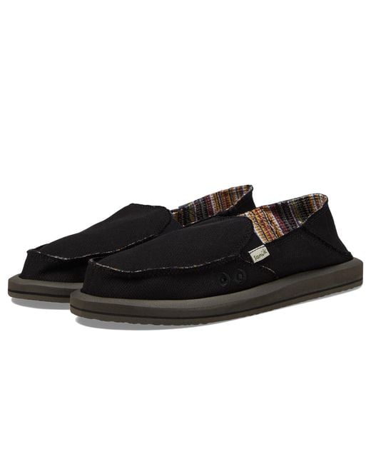 Sanuk Donna Hemp Two-tone in Black