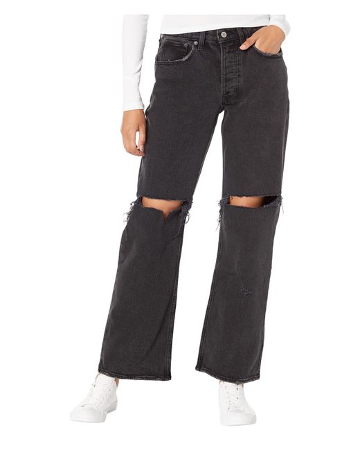 Abercrombie & Fitch Denim Low Rise Baggy Jeans in Black | Lyst