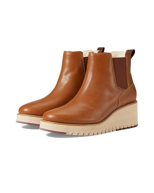 Cole Haan Brown Zerogrand City Wedge Boot Waterproof (Waterproof British) Shoes