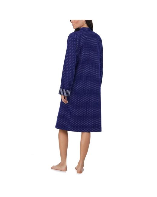 Eileen West Blue Robe Waltz Long Sleeve Zip Front