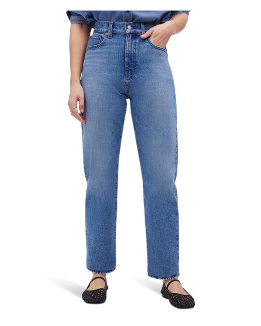 Madewell Blue The '90s Straight Crop Jean In Hazeldell Wash