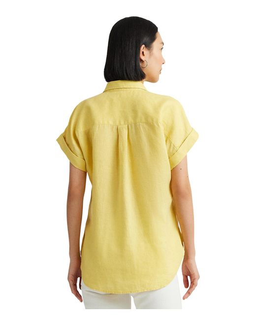 Lauren by Ralph Lauren Metallic Petite Linen Short-sleeve Shirt