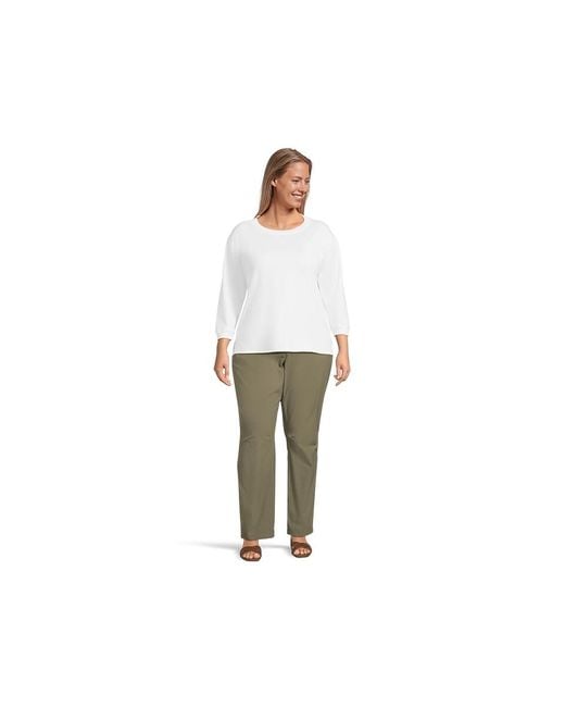 Mod-o-doc White 3/4 Sleeve Hi-Lo Tunic With Side Slits Sweater Md (Us 8-10) Cotton/Spandex