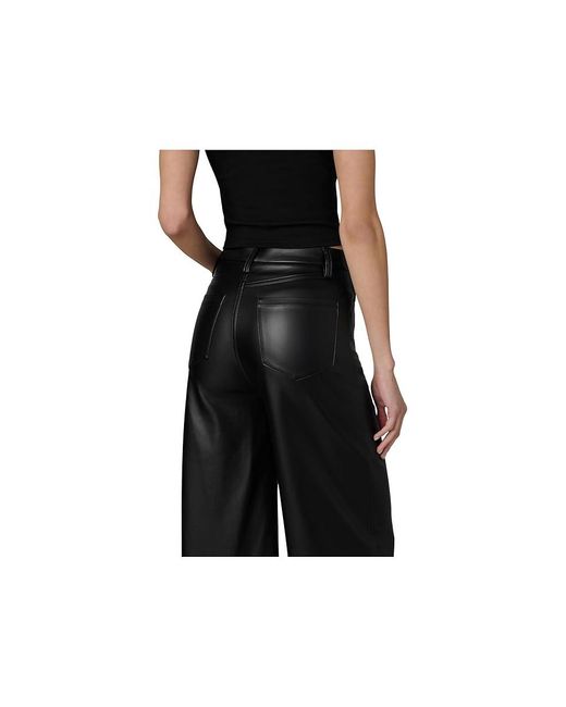 Joe's Jeans Black The Culotte Vegan Leather Jeans 32, Polyurethane